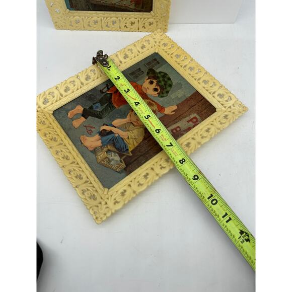 Vintage Mid Century Big Eyes Lee Boy Dog Mcm Keane Crying Sad Print - Picture 5 of 5